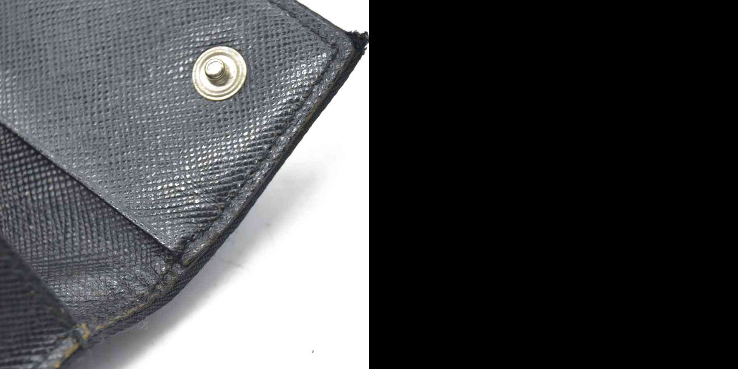 $595 Prada Tessuto Nylon 6 Key Holder Nero Black