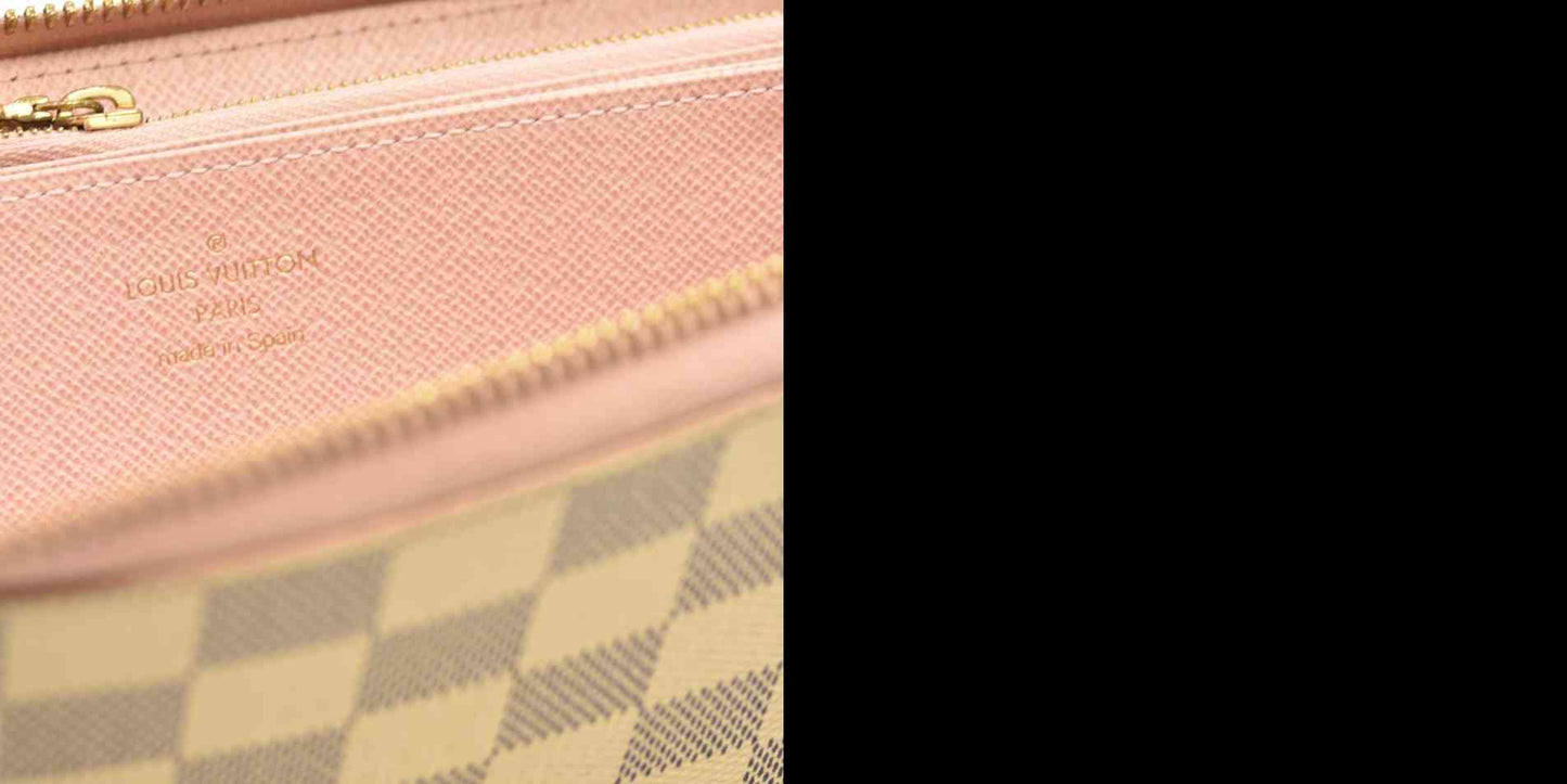 LOUIS VUITTON Damier Azur Zippy Wallet Rose Ballerine GI1108