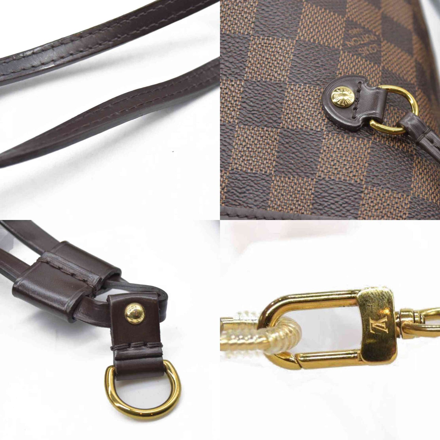 $2170 Louis Vuitton  Damier Ebene Neo Neverfull MM Rose Ballerine AR513