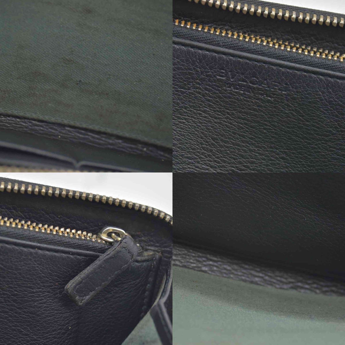 $840 BVLGARI ‘S.BULGARI’ ZIP AROUND WALLET BLACK CONSIGNMENT