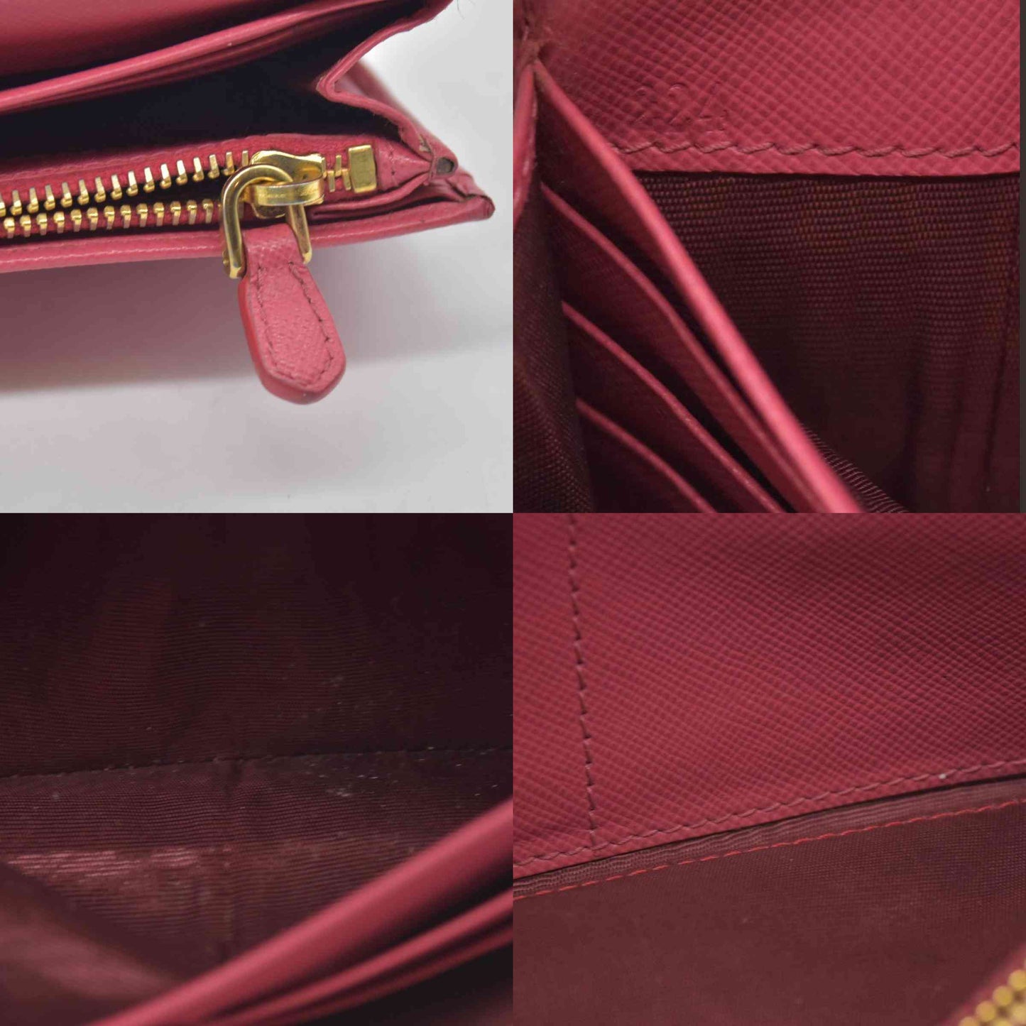 Prada Saffiano Metal Leather bifold Continental Wallet CONSIGNMENT