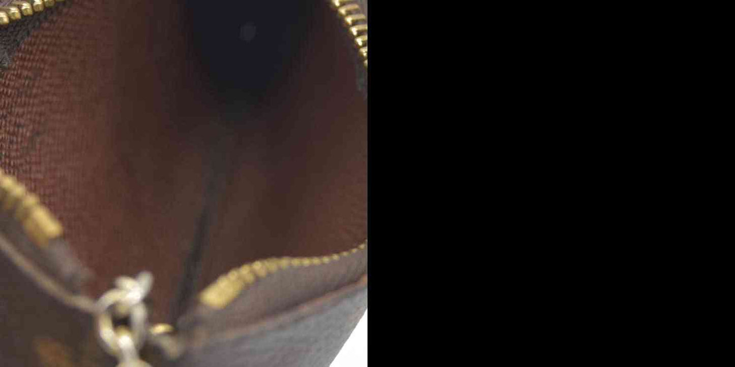 $345 Louis Vuitton Monogram Pochette Cles Wallet Coin Purse Brown