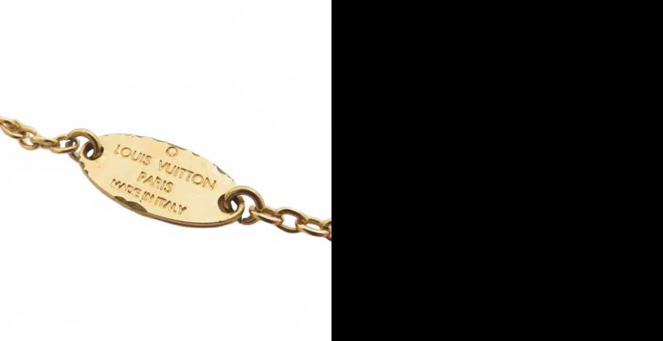 $505 2016 Louis Vuitton Essential V Necklace Gold Plated OB1116