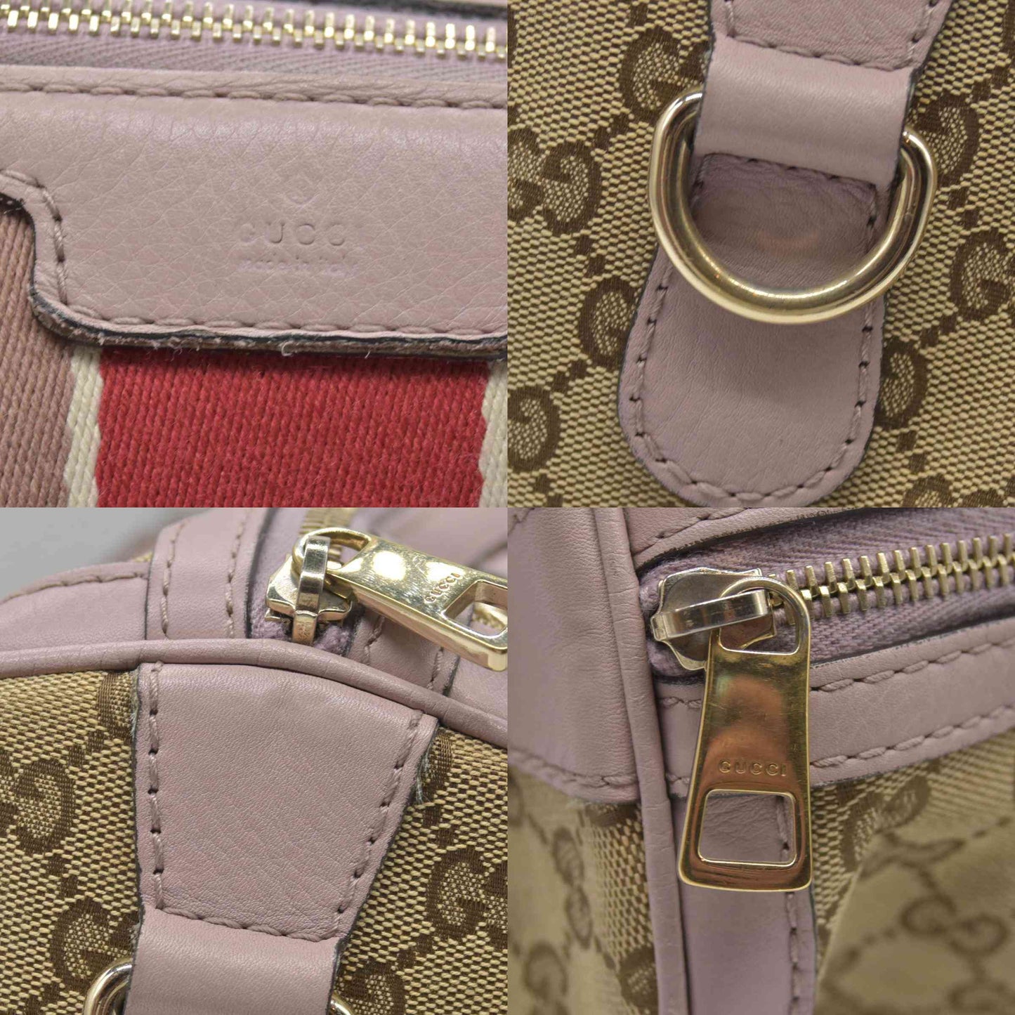 $1350 Gucci Monogram Vintage Web Medium Boston
