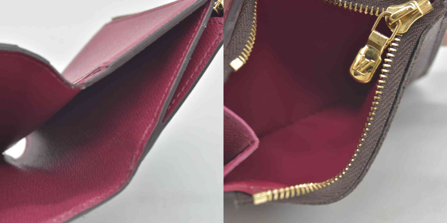 $535 RFID Louis Vuitton Monogram Zoe Wallet Fuchsia
