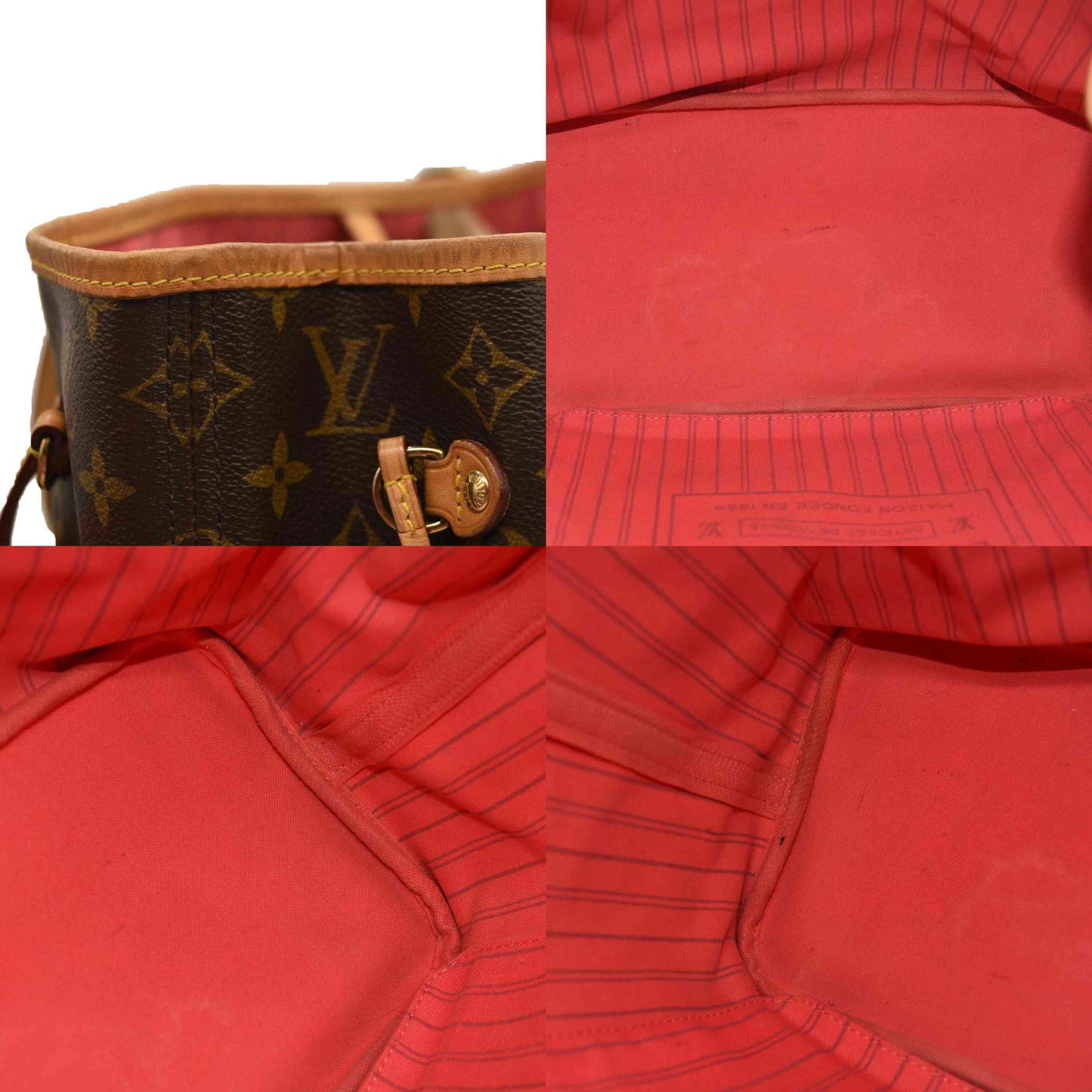 LOUIS VUITTON Monogram V Neverfull MM Hot Pink