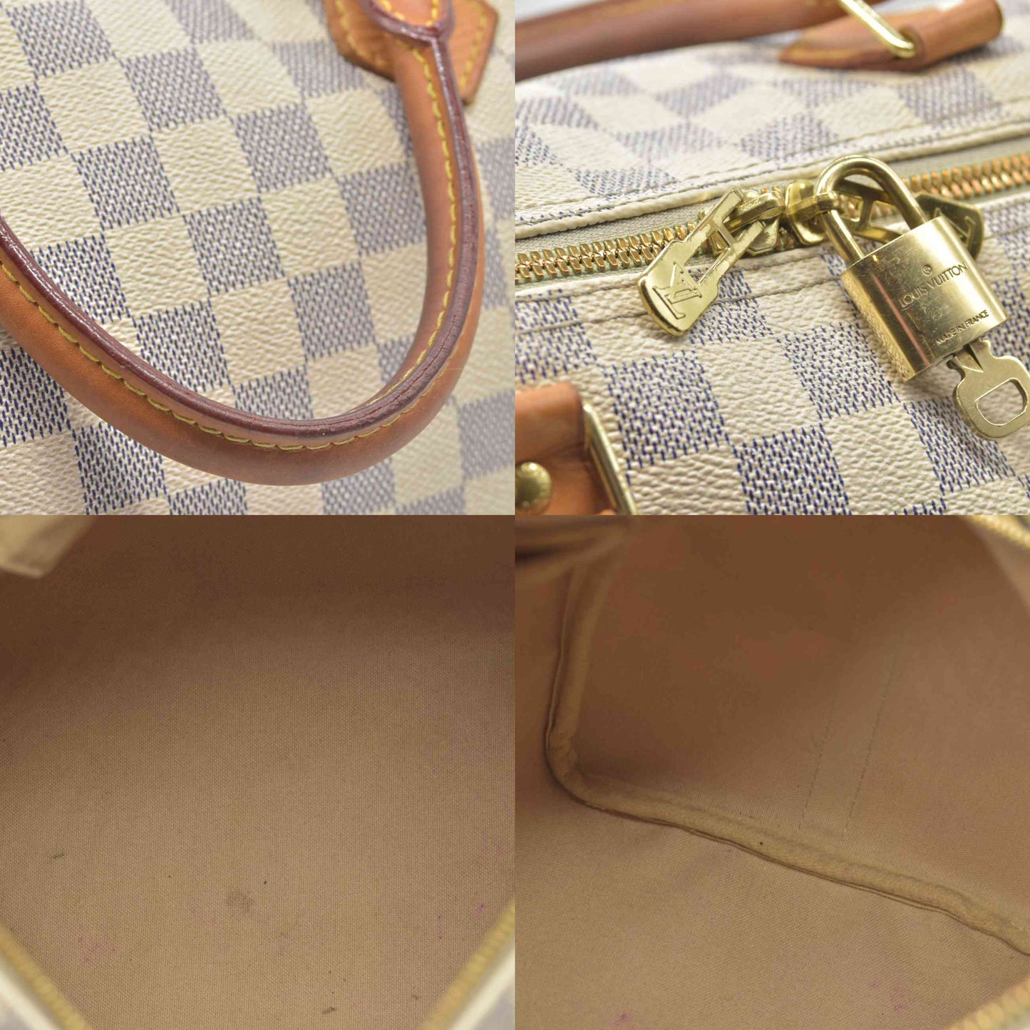 $1980 Louis Vuitton Damier Azur Speedy Bandouliere 30 SD0193 2013