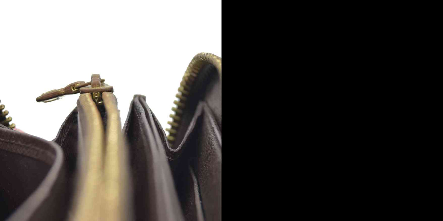 AUCTION $915 Louis Vuitton Damier Ebene Zippy Wallet CA2140 2010