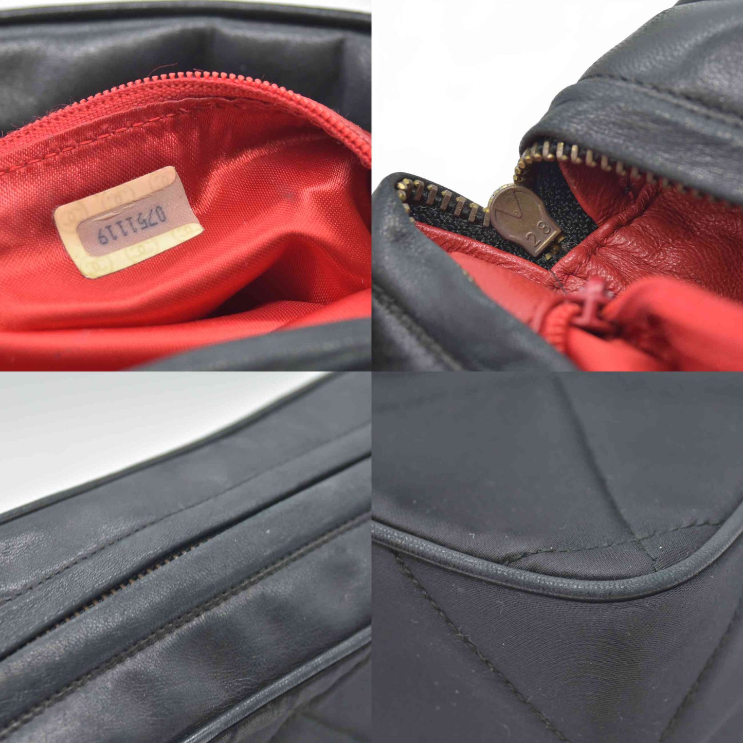 $3000 1988 Chanel Vintage Black Quilted Satin CC Tassel Camera Case