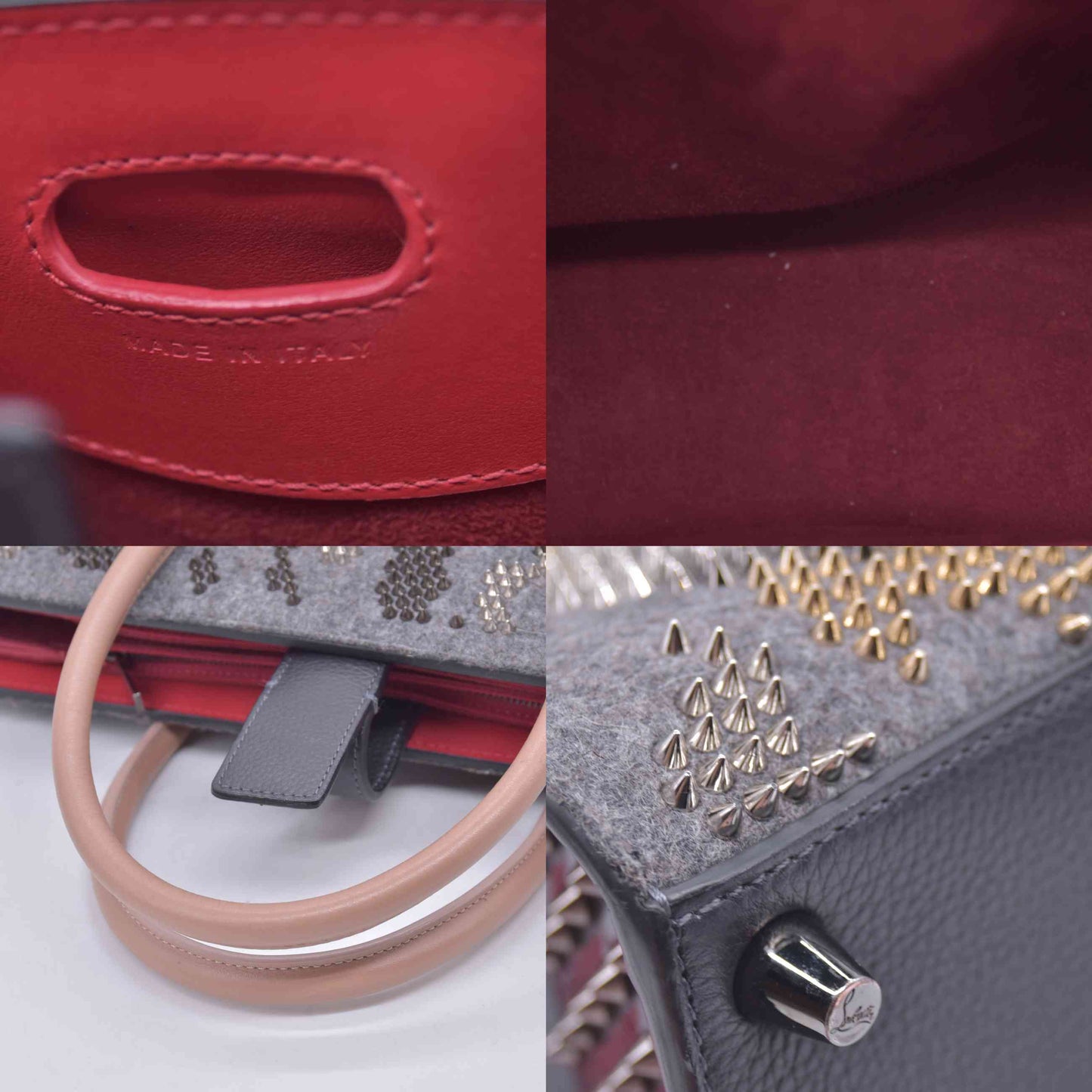 $3000 SPECIAL EDITION Christian Louboutin Felt Paloma Top Handle Bag