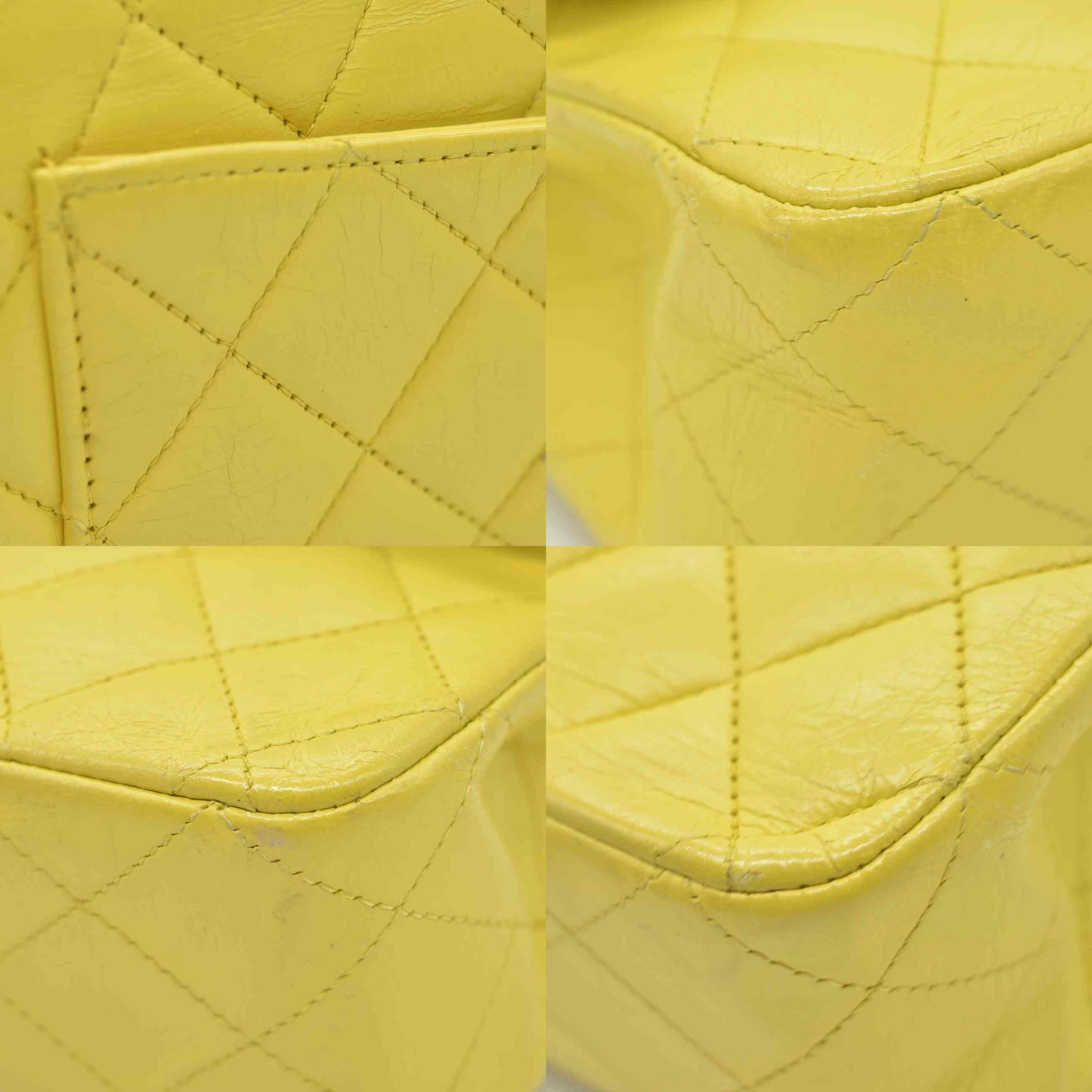 $11300 2010 Chanel Lambskin Quilted Medium Double Flap Yellow CONSIGNMENT