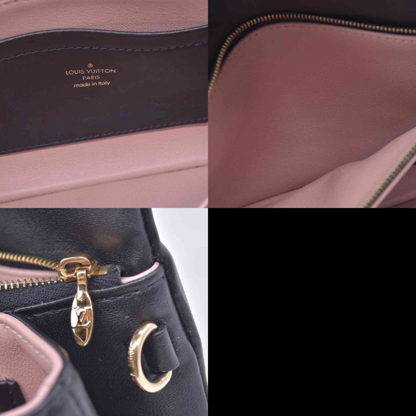 $3150 RFID Louis Vuitton Lambskin Embossed Monogram Pochette Coussin Black