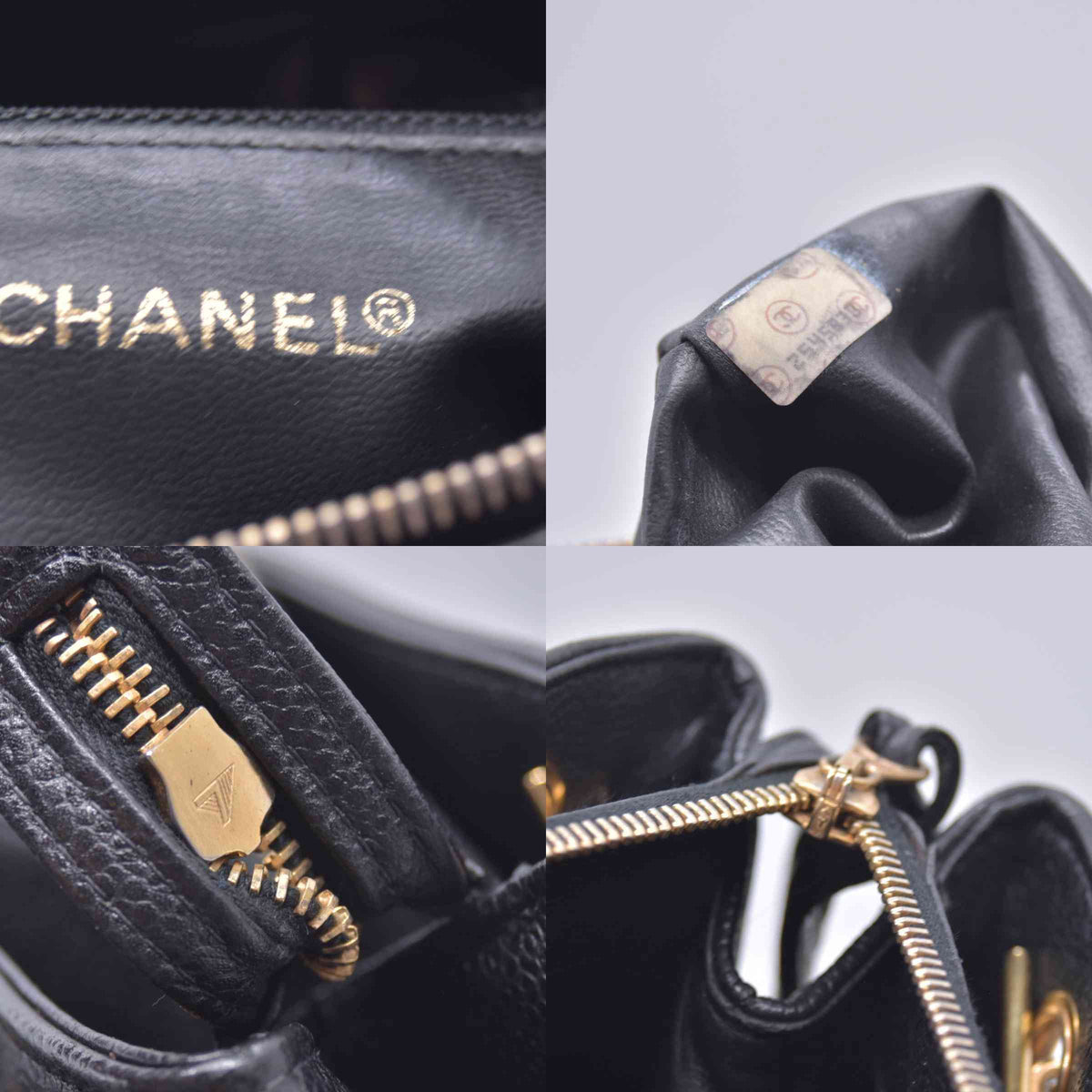 $2800 CHANEL Black Caviar Leather Embossed CC Medallion Tote CONSIGNMENT 10021432