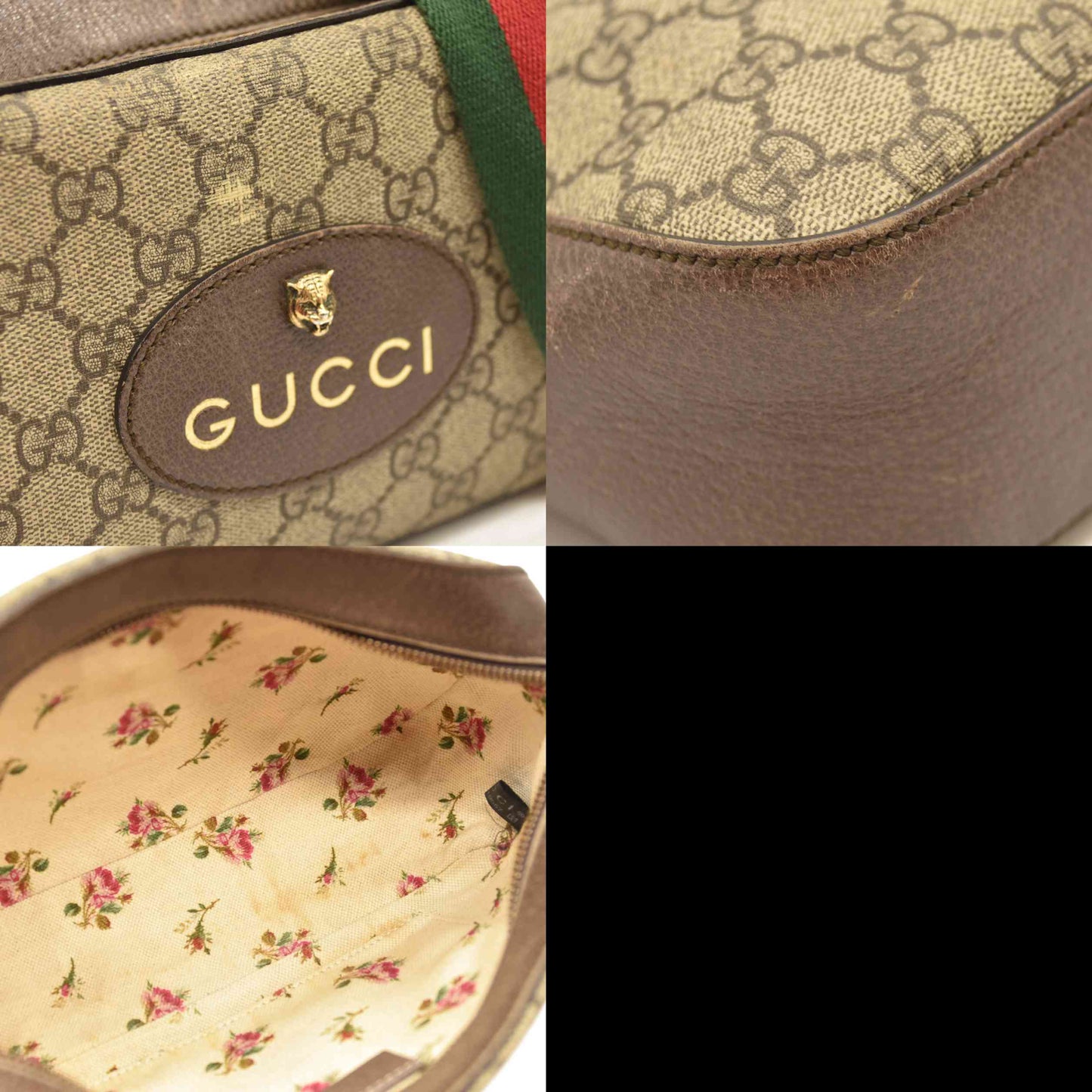 Gucci  GG Supreme Monogram Web Neo Vintage Shoulder Bag Beige New Acero Crop