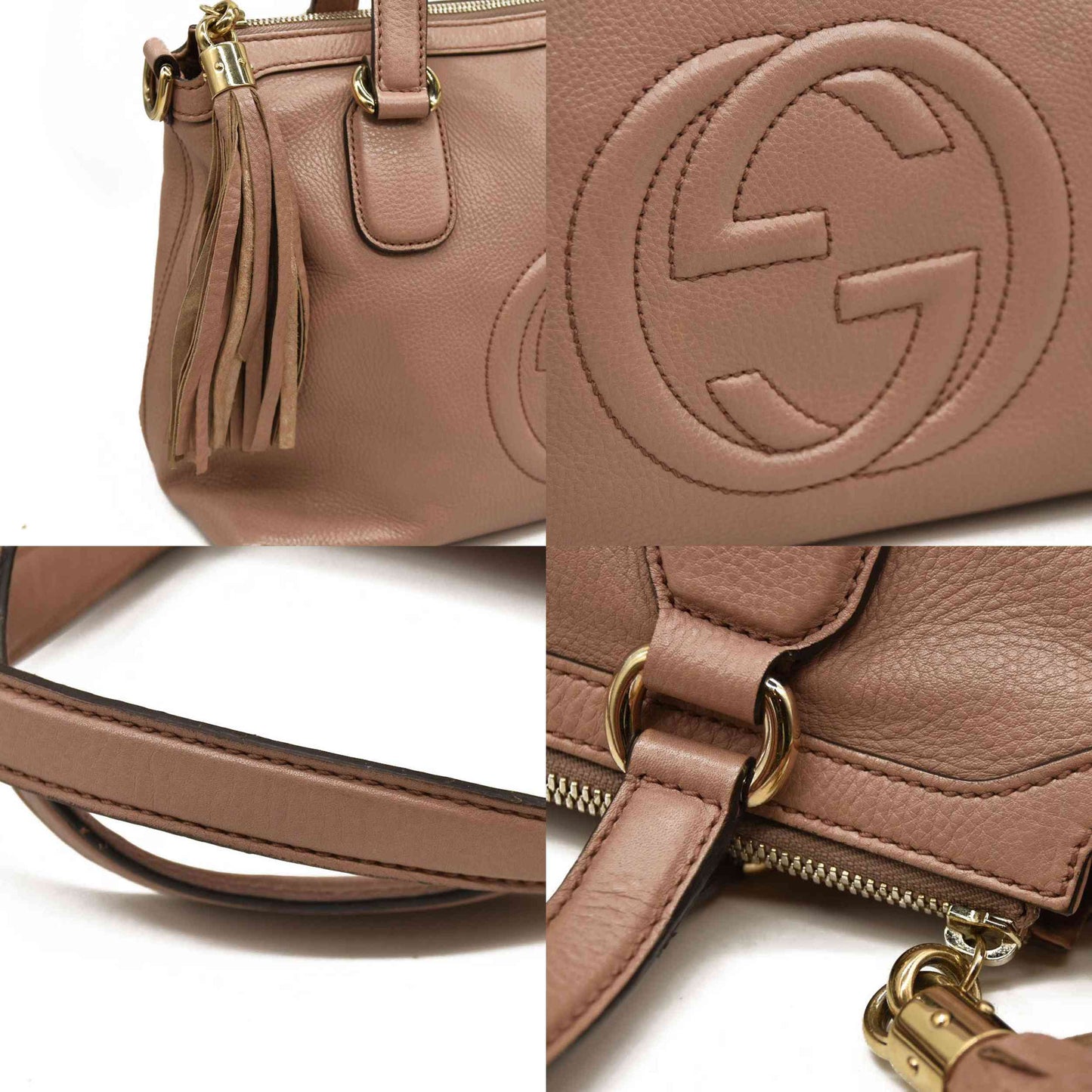 Gucci  Cellarius Calfskin Small Soho Top Handle Satchel Pink