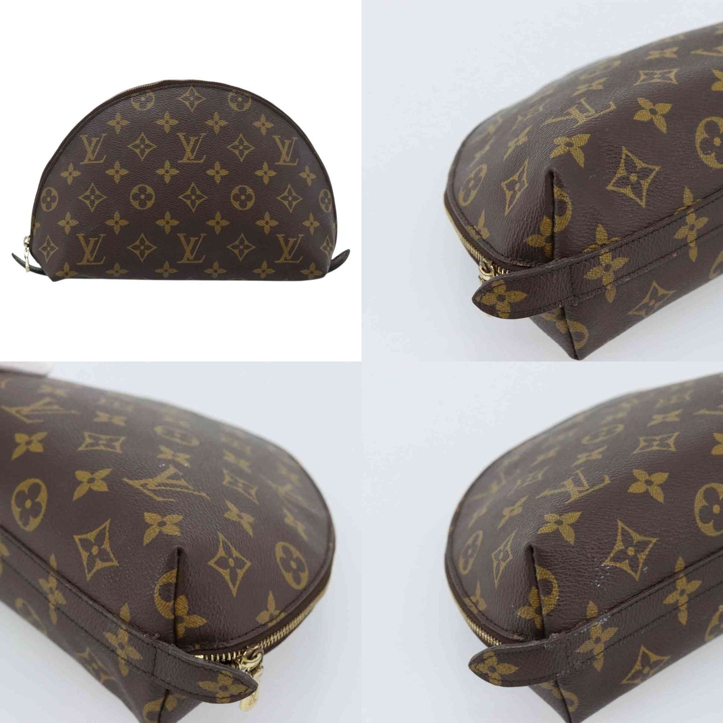 $620 2002 LOUIS VUITTON Monogram Trousse Demi Ronde TH0022