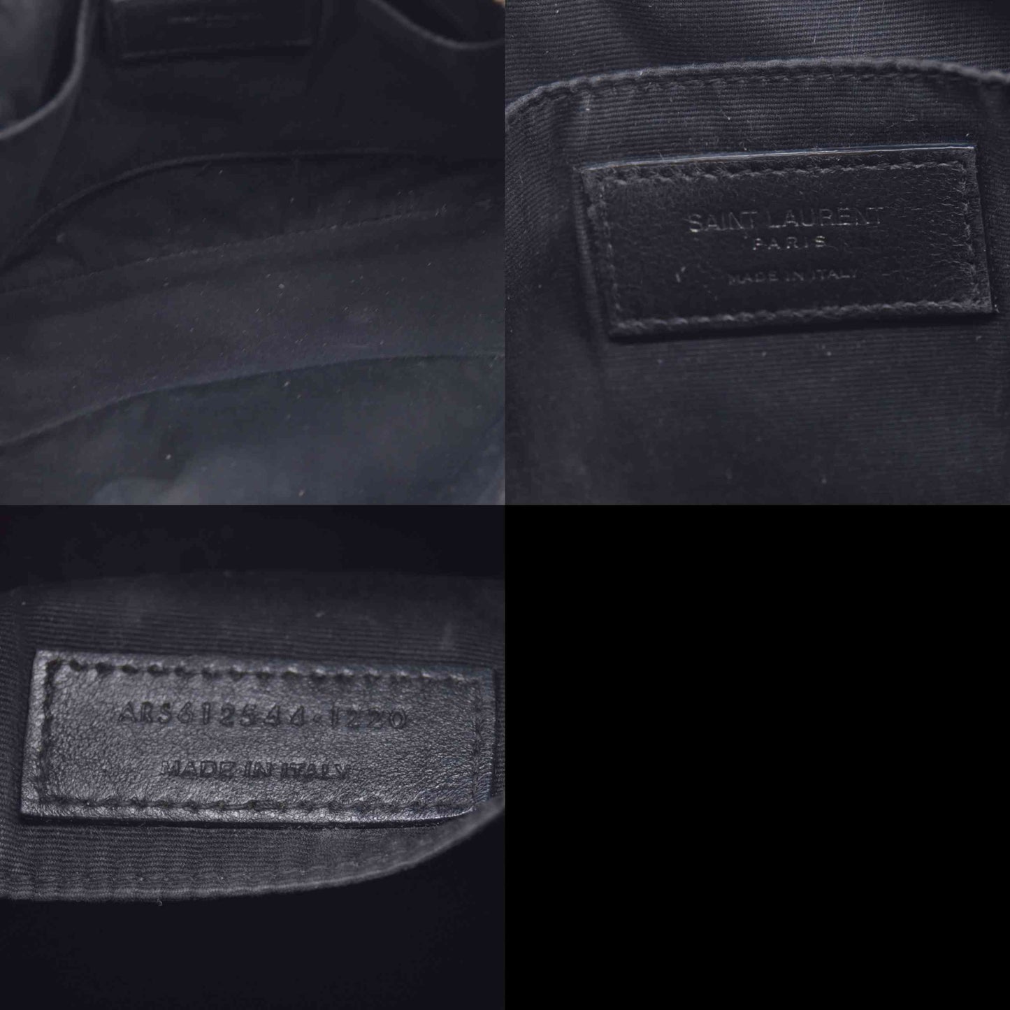 $1890 Saint Laurent Calfskin Matelasse Monogram Monochrome Lou Camera Bag Black