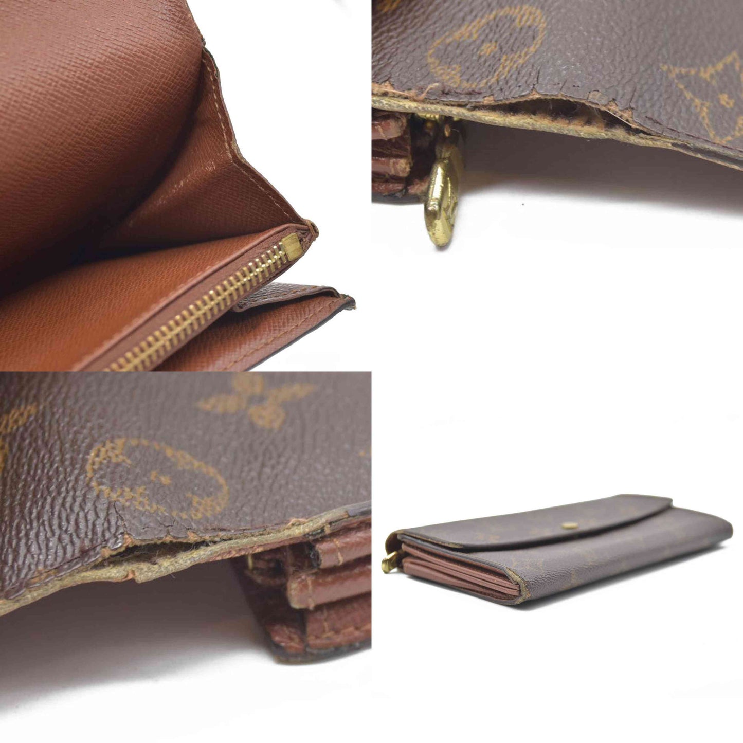 $770 2001 Louis Vuitton Monogram Sarah Long Wallet TH0011