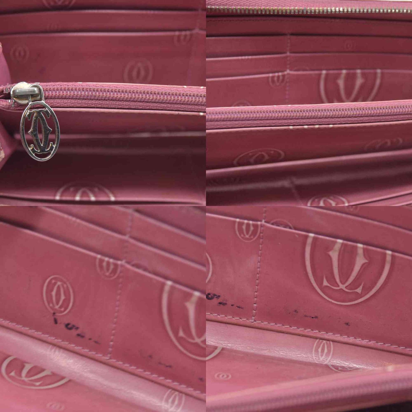 Cartier Patent leather Logo Wallet Pink