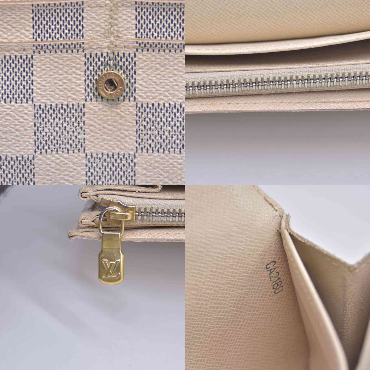 $800 2010 Louis Vuitton  Vintage Damier Azur Pattern Sarah Wallet CA2180 CONSIGNMENT 10020954