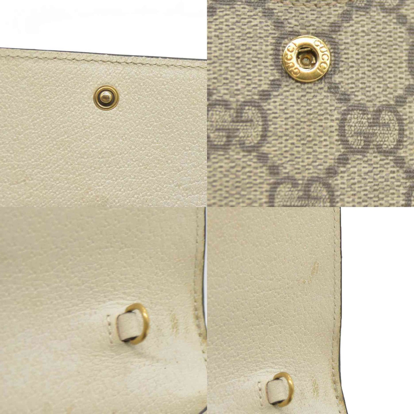 Gucci  GG Supreme Monogram Web Queen Margaret Chain Wallet White