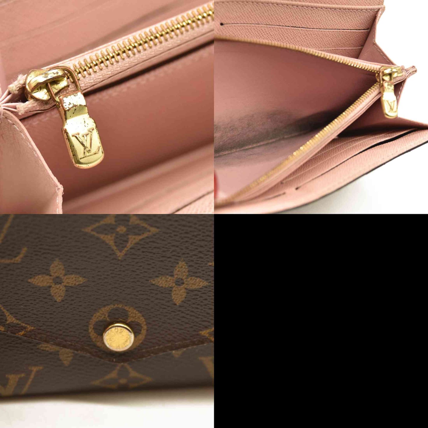 Louis Vuitton Monogram Sarah Wallet NM Rose Ballerine MI4200