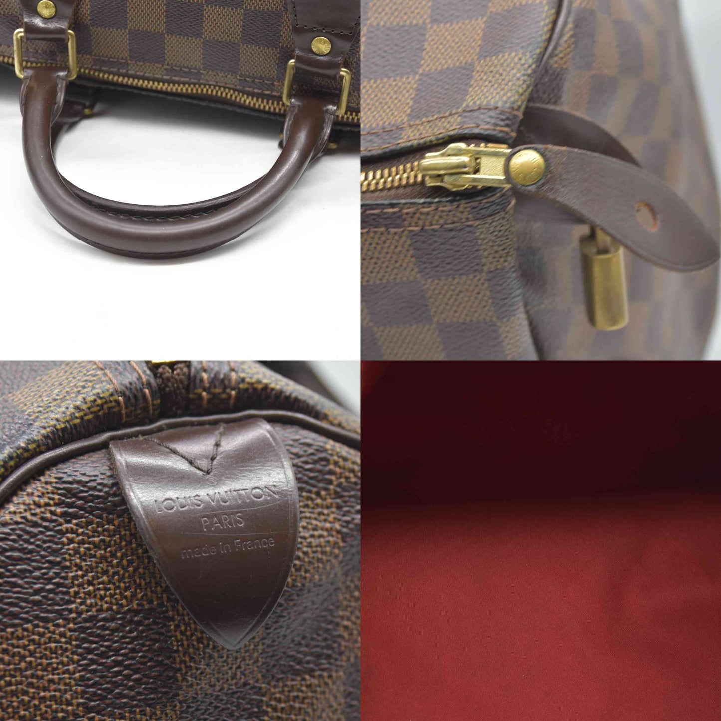$1730 Louis Vuitton  Damier Ebene Speedy 35 DU0120 2010