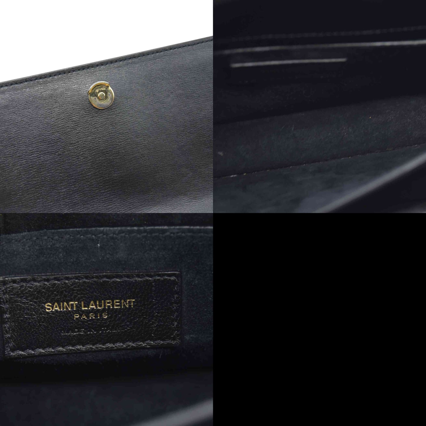 $2800 Saint Laurent Suede Calfskin Medium Monogram Sunset Black Gold YSL