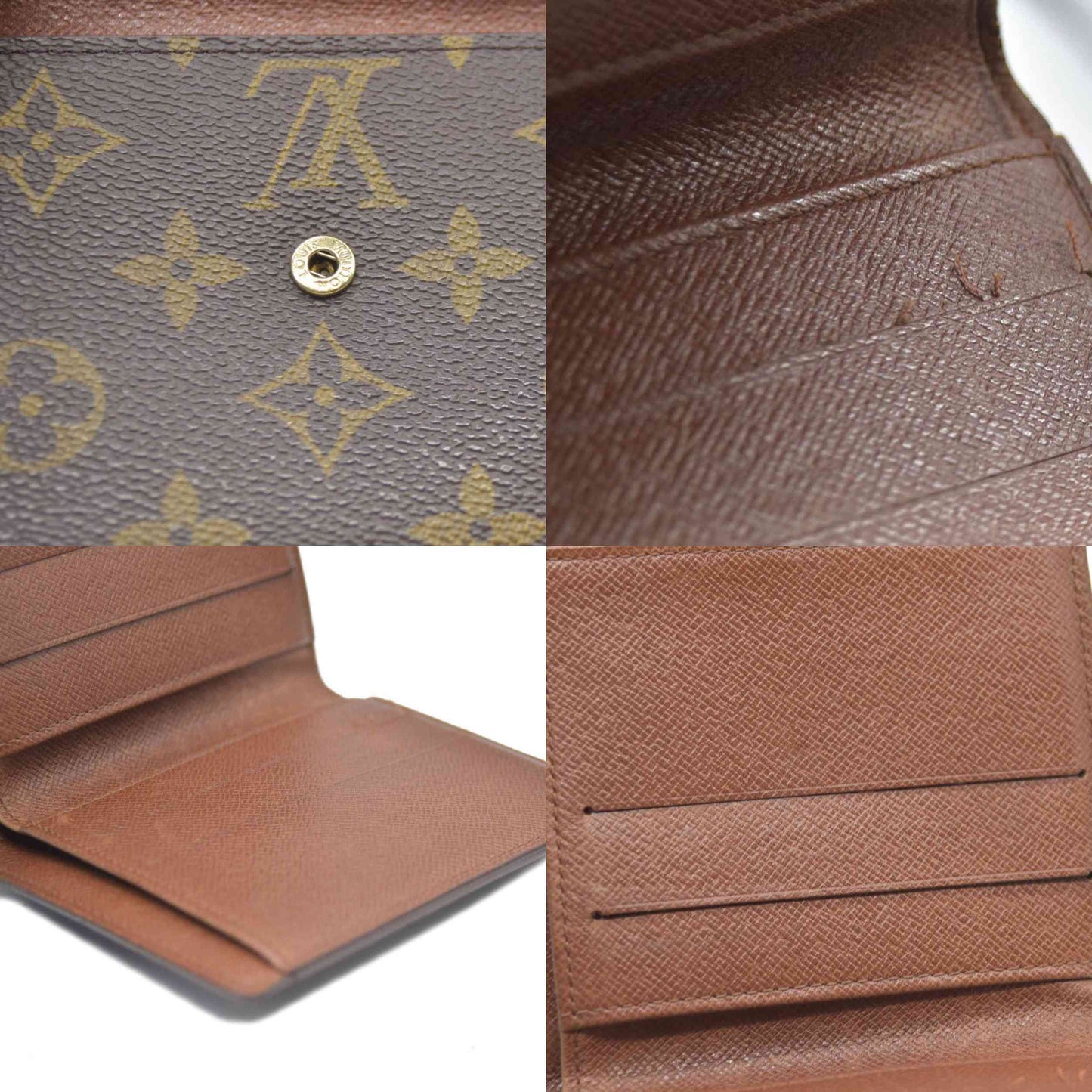 AUCTION $615 Louis Vuitton  Monogram Porte-Monnaie Billets Cartes Credit Wallet