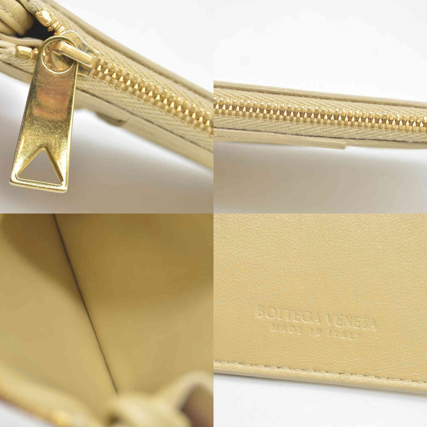 $650 Bottega Veneta Cassette Key Pouch Beige CONSIGNMENT