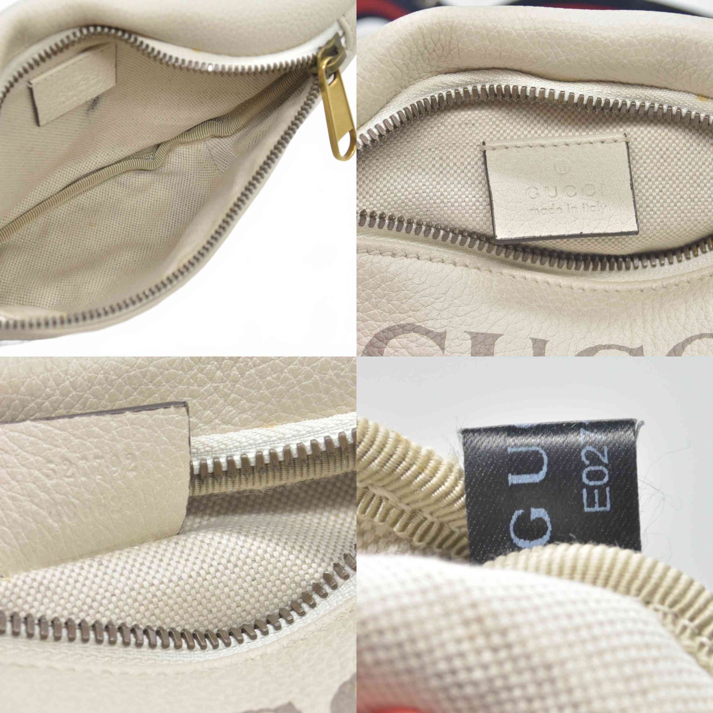 Gucci Grained Calfskin Small Logo Belt Bag White CONSIGNMENT
