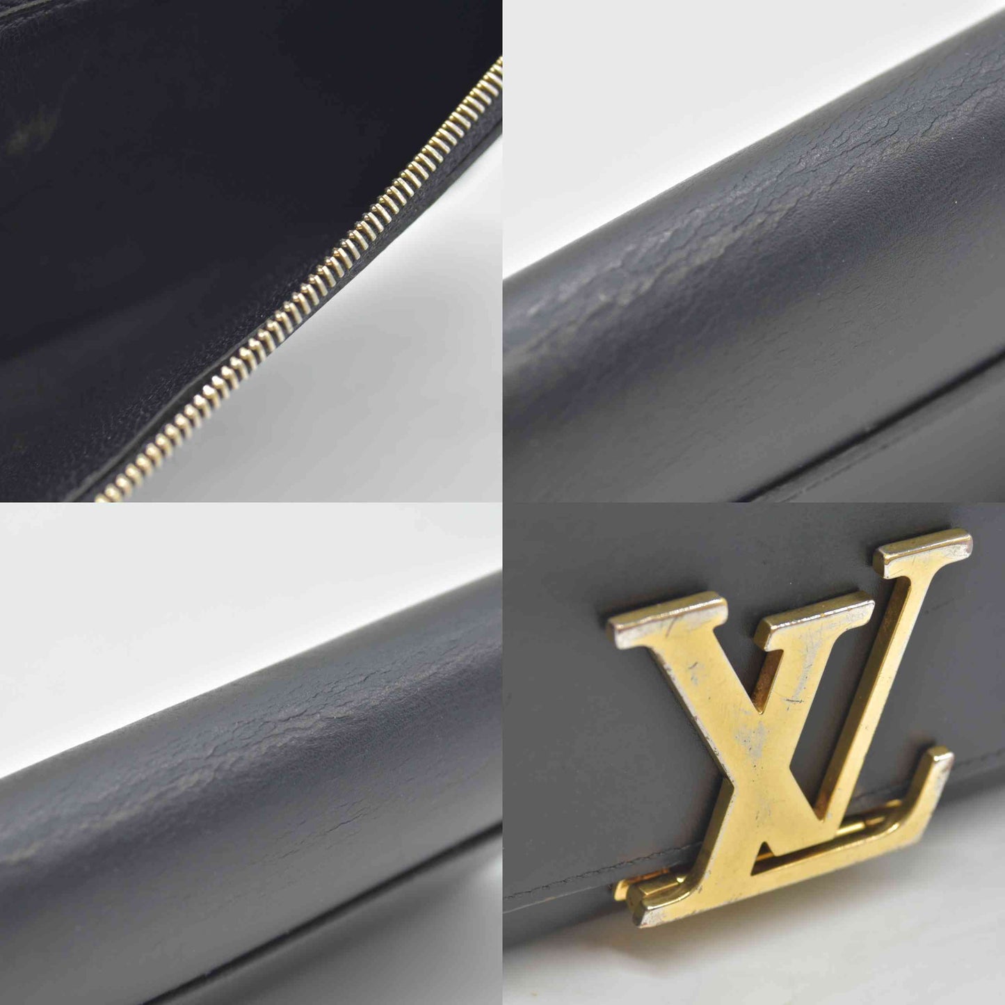 $2400 2013 Louis Vuitton Box Calfskin Vivienne LV Long Wallet Black TN2153