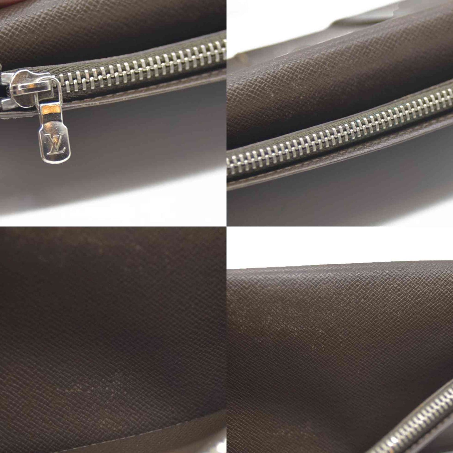 Louis Vuitton Taiga Porte feiulle Brazza Leather Long Wallet Grizzly SP4192