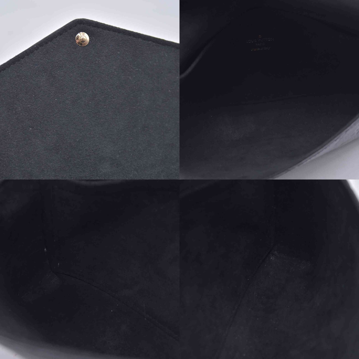 $1770 Louis Vuitton Felicie NM Black Empreinte RFID