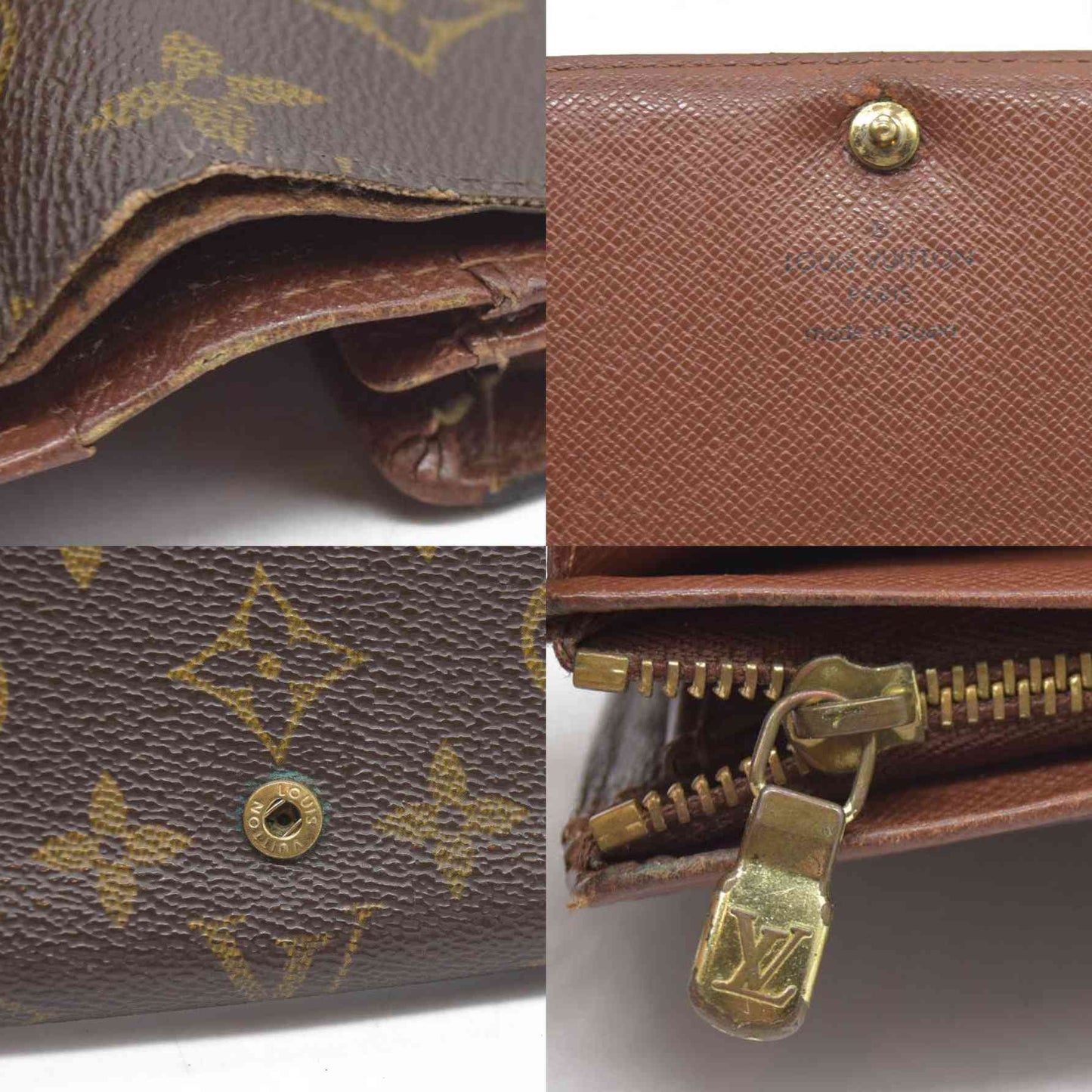 $725 Louis Vuitton Monogram Porte Monnaie Billets Tresor Bifold Wallet CA1021