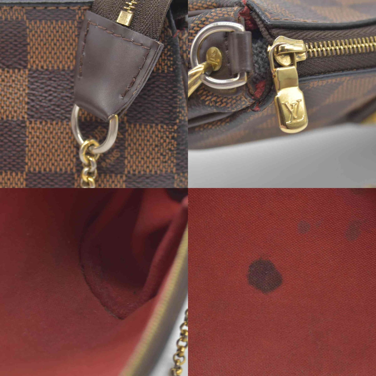 $1460 2013 Louis Vuitton Damier Ebene Eva Clutch AA1103