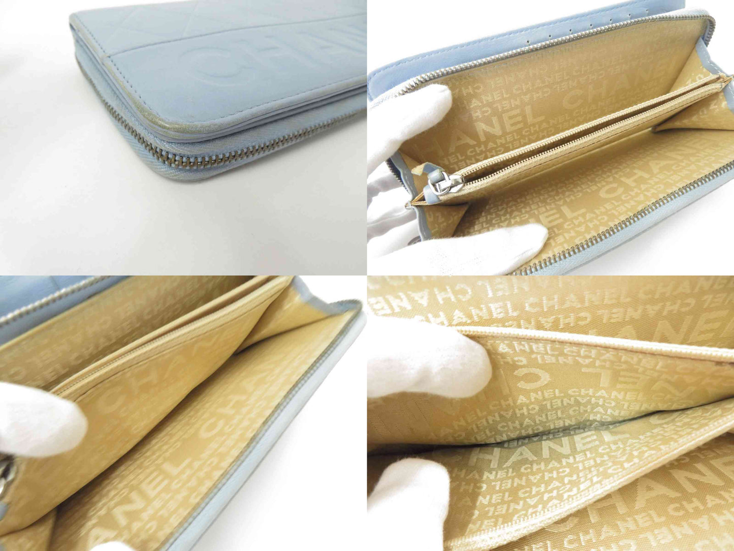 CHANEL CC Matelasse Lambskin Zip Around Zippy Long Wallet