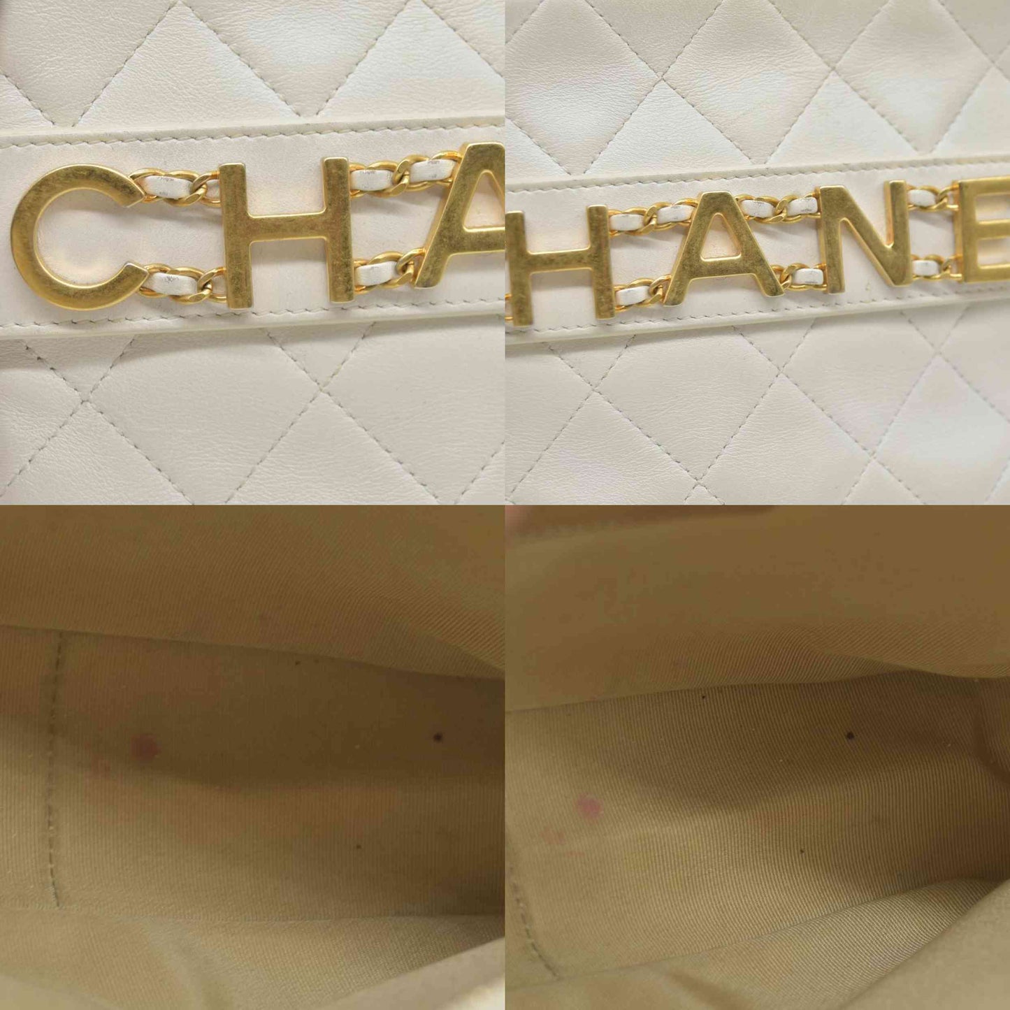 $4100 Chanel Calfskin Quilted Enchained Camera Case Bag White 2020