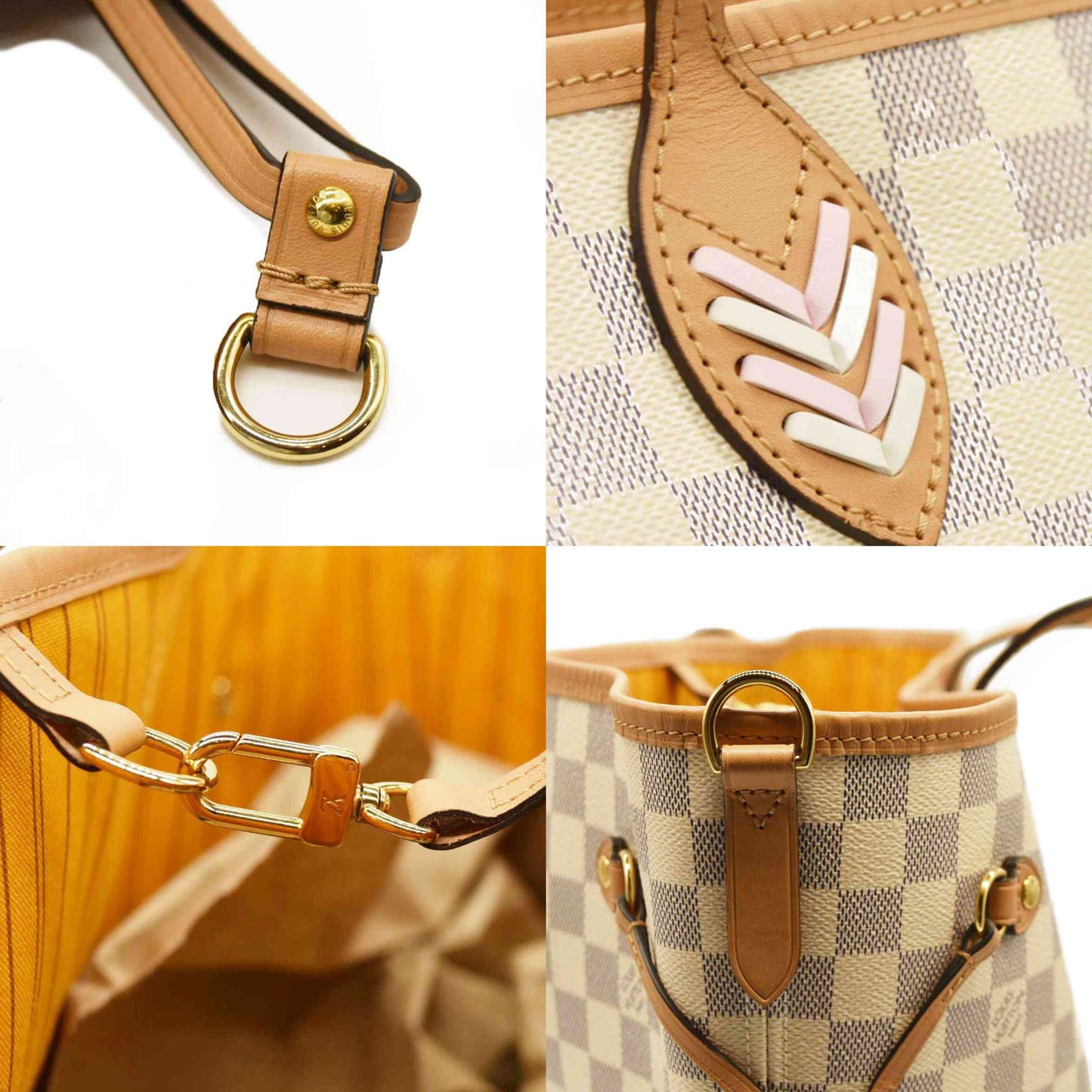 Louis Vuitton  Damier Azur Braided Neverfull MM Orange