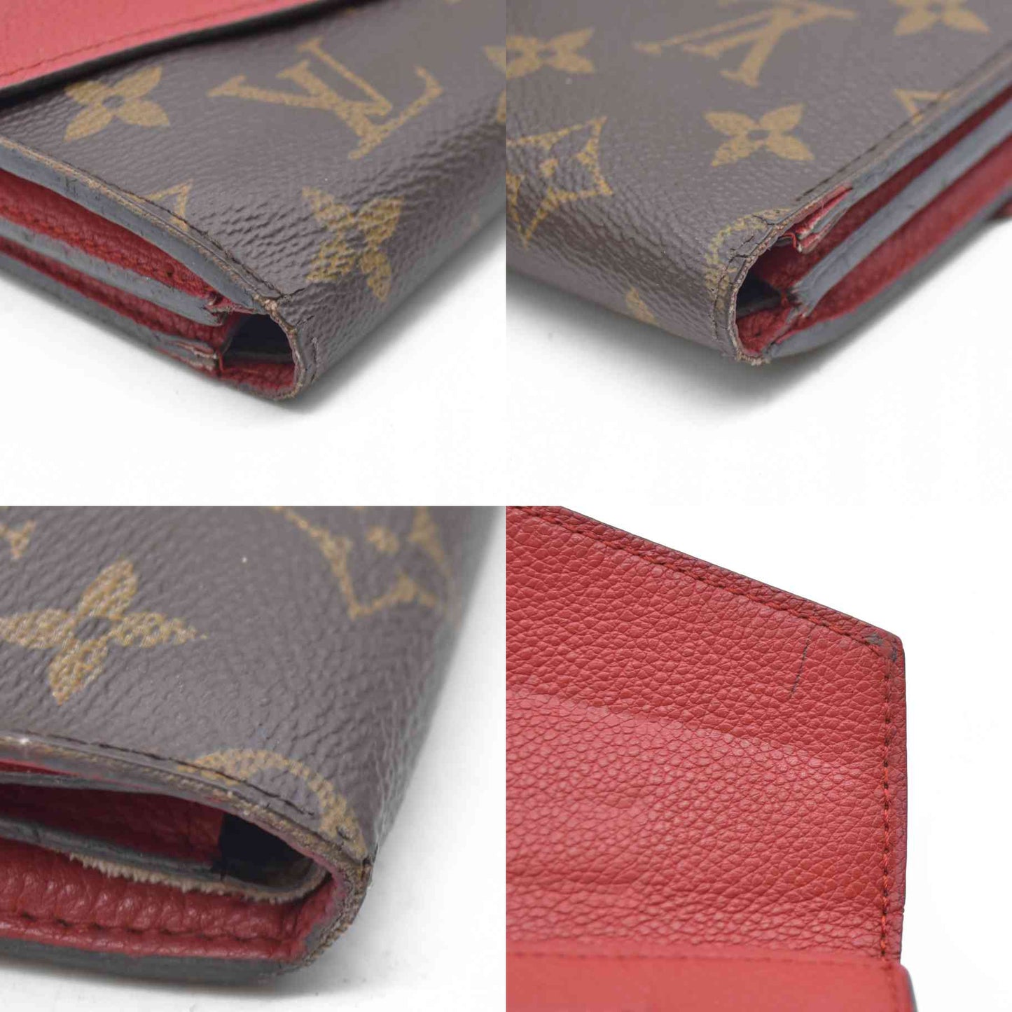 AUCTION $1060 Louis Vuitton Monogram Porte Feuille Pallas Compact Bifold Wallet Brown CA0126