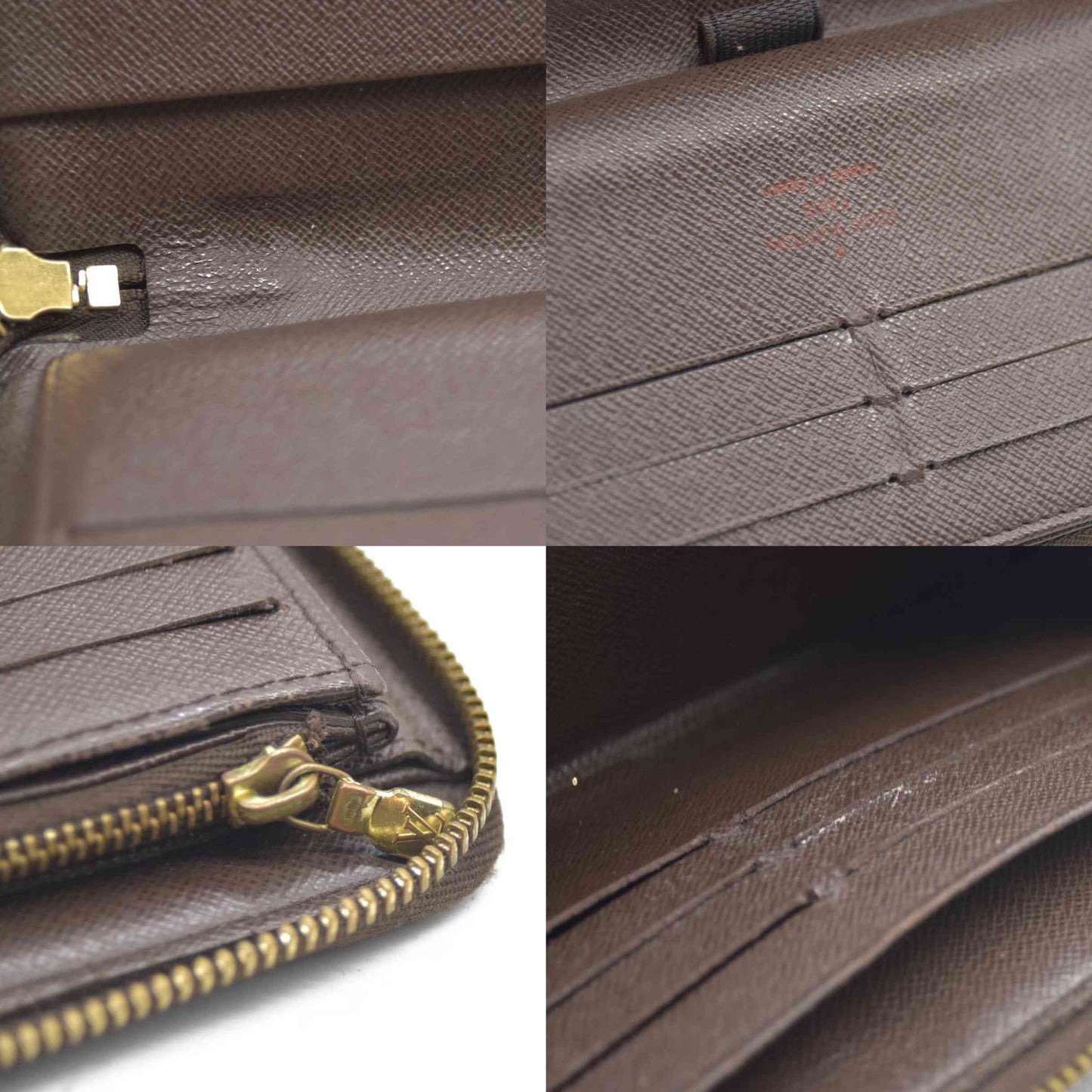 Louis Vuitton Damier Zippy Zip Around Organizer Long Wallet Brown CA0059