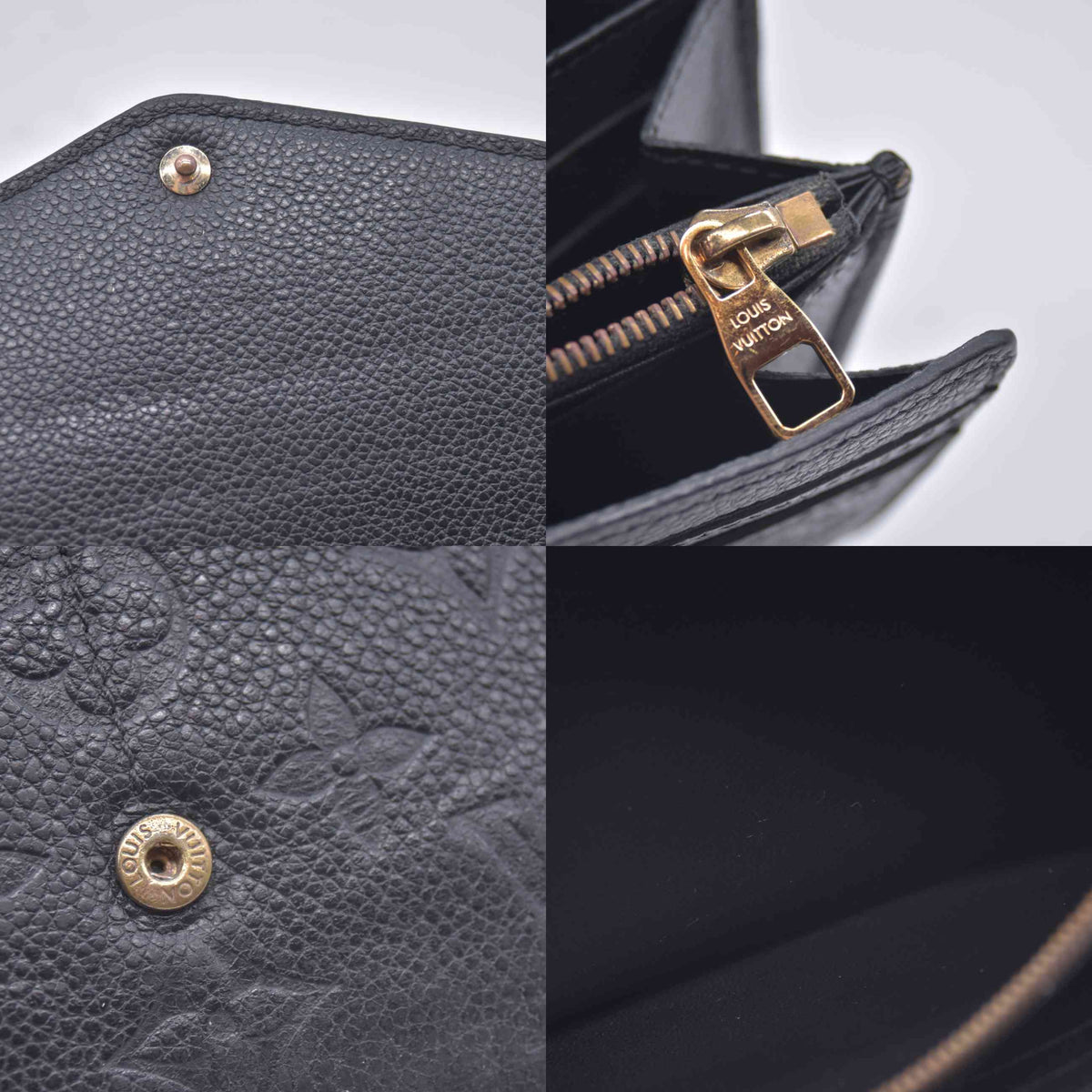 $1060 2019 Louis Vuitton Empreinte Sarah Wallet NM Black CA4129