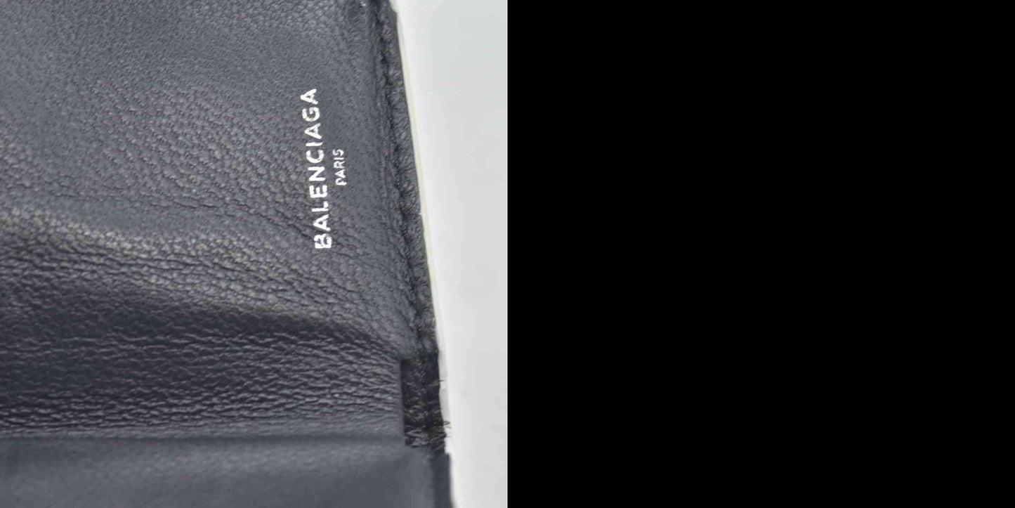 $475 Balenciaga Trifold Everyday Compact Wallet Leather Compact Wallet CONSIGNMENT