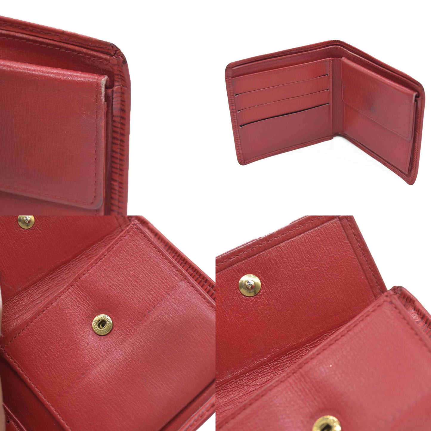 Louis Vuitton Epi Portefeuille Marco Leather Bifold Wallet Red MI1908
