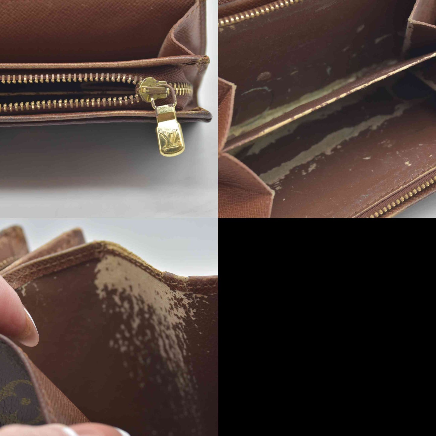 $560 1995 Louis Vuitton Monogram Porte-Monnaie Tresor Wallet RA0965