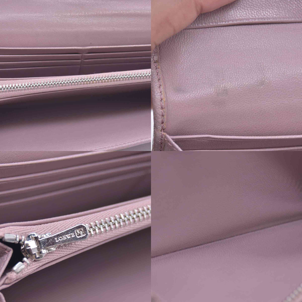 $990 Loewe  Leather Continental Wallet Beige CONSIGNMENT
