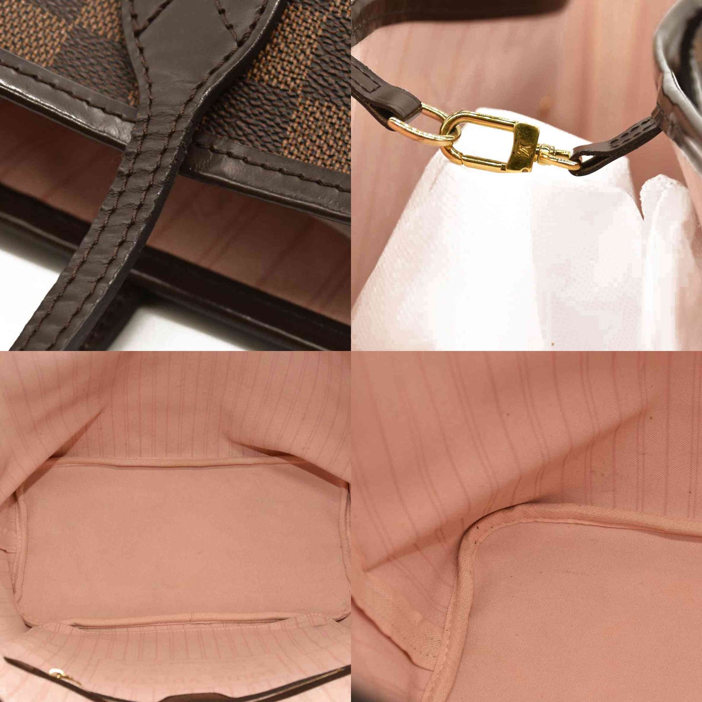 Louis Vuitton  Damier Ebene Neo Neverfull MM Rose Ballerine AR2108