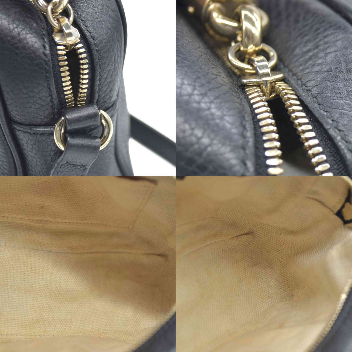 GUCCI Soho Shoulder Bag Black Leather