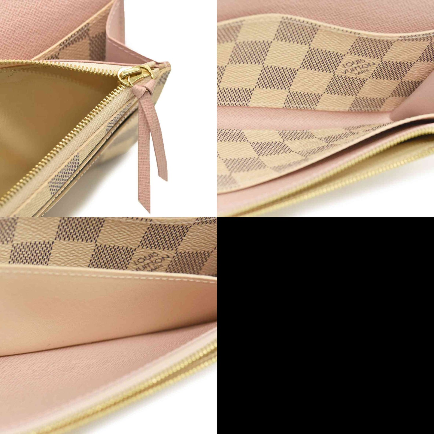 LOUIS VUITTON Damier Azur Emilie Wallet Rose Ballerine