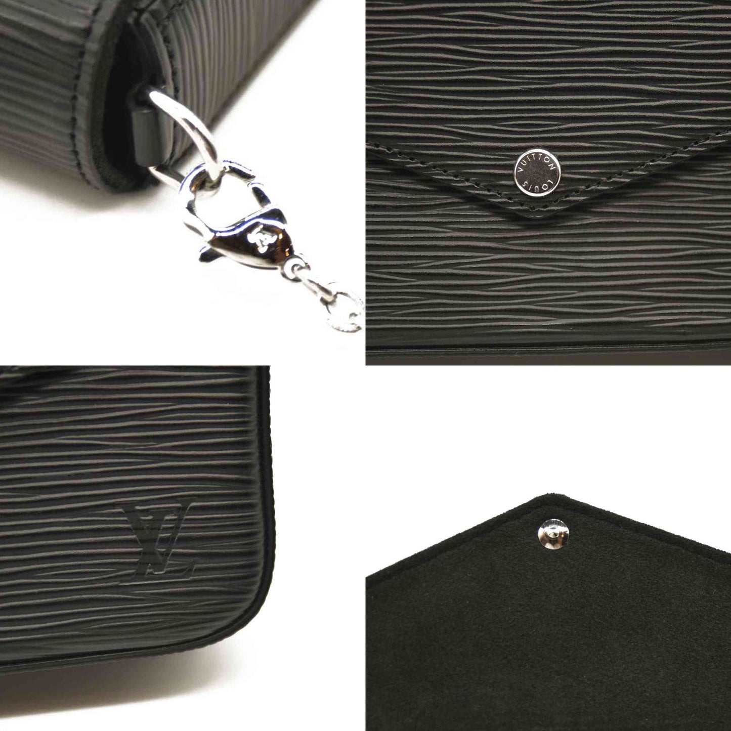 LOUIS VUITTON  Epi Pochette Felicie Black  TJ0189